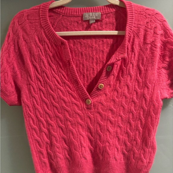 JCrew Cashmere Short Sleeve Cableknit sweater - size Large - Picture 1 of 2